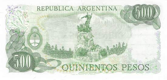 Argentinien p303b-2 C 500 Pesos 1977